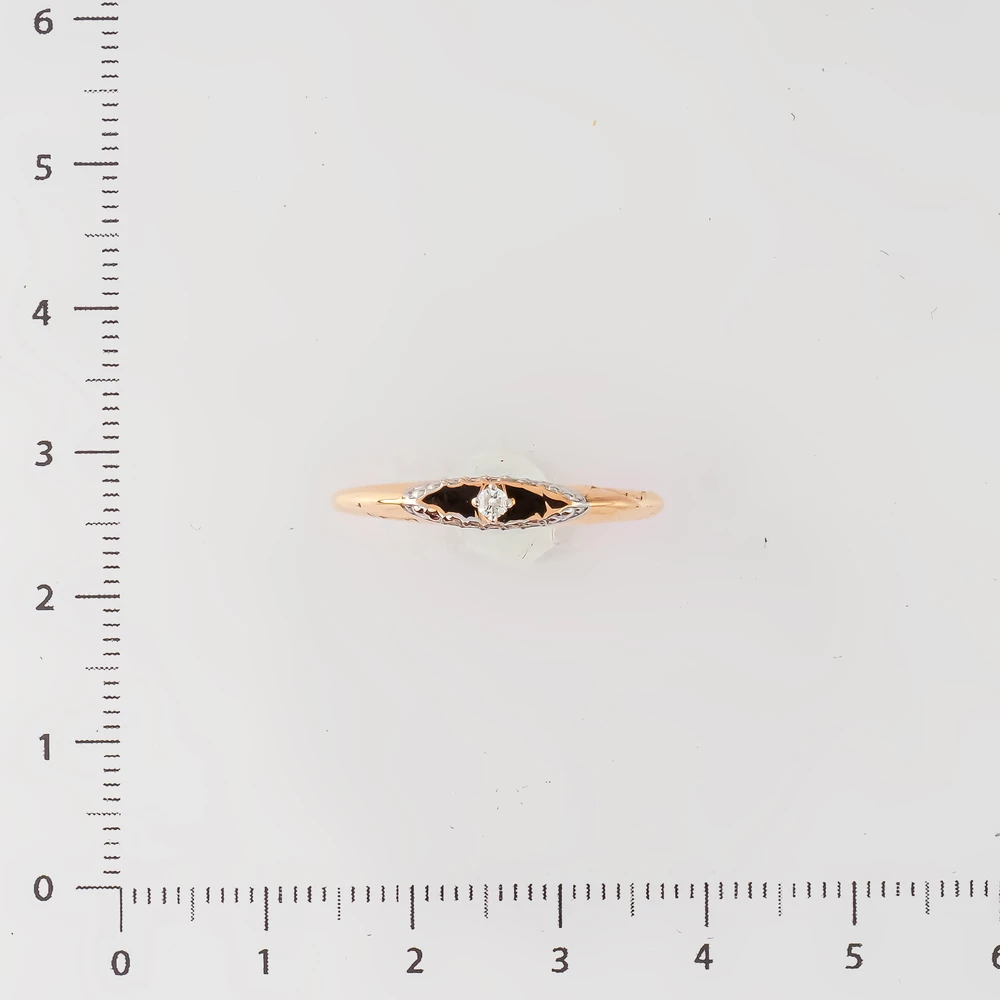 Кольцо с бриллиантом из красного золота 585 пробы