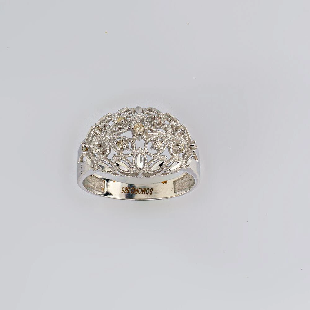 Кольцо с бриллиантом из белого золота 585 пробы