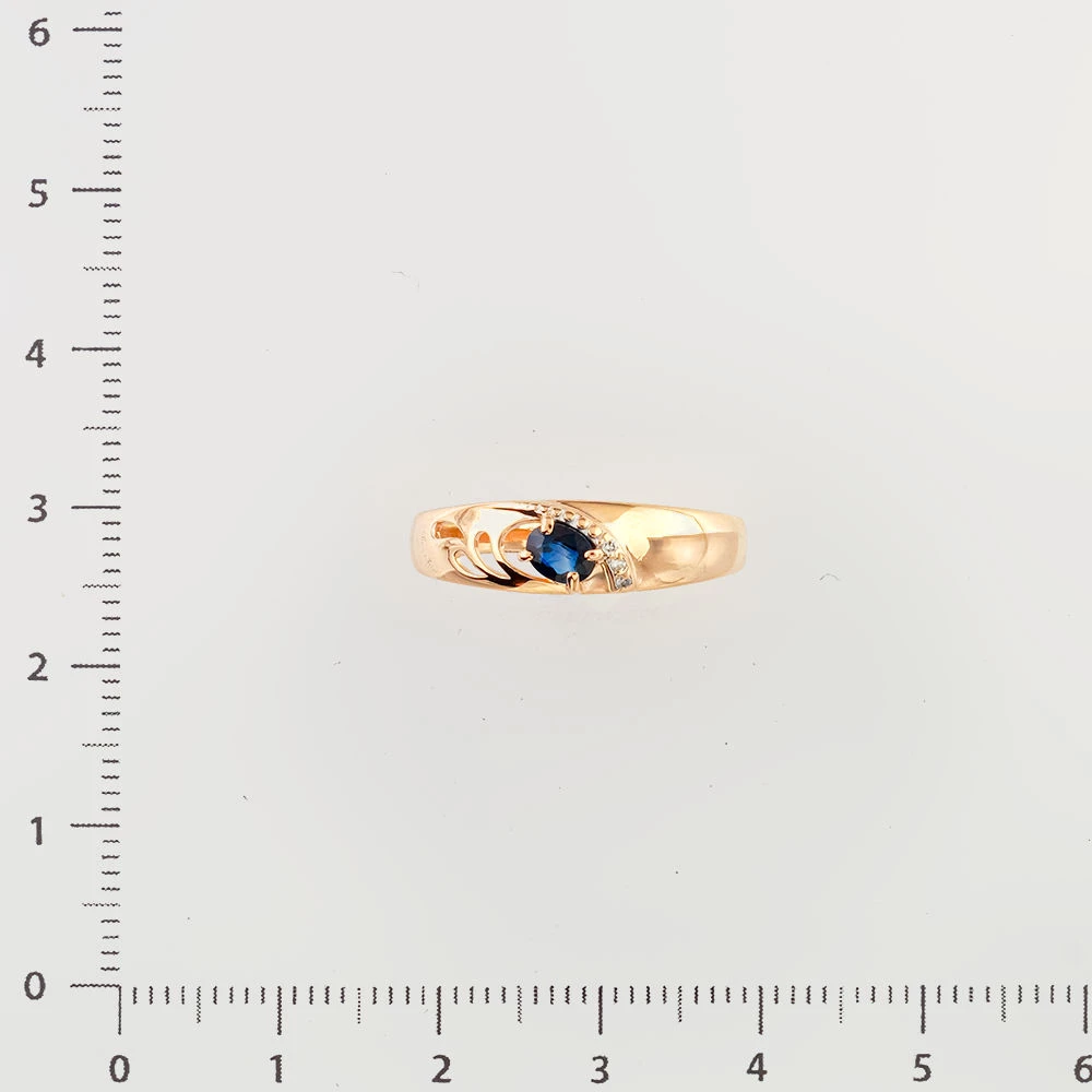 Кольцо с сапфиром из красного золота 585 пробы