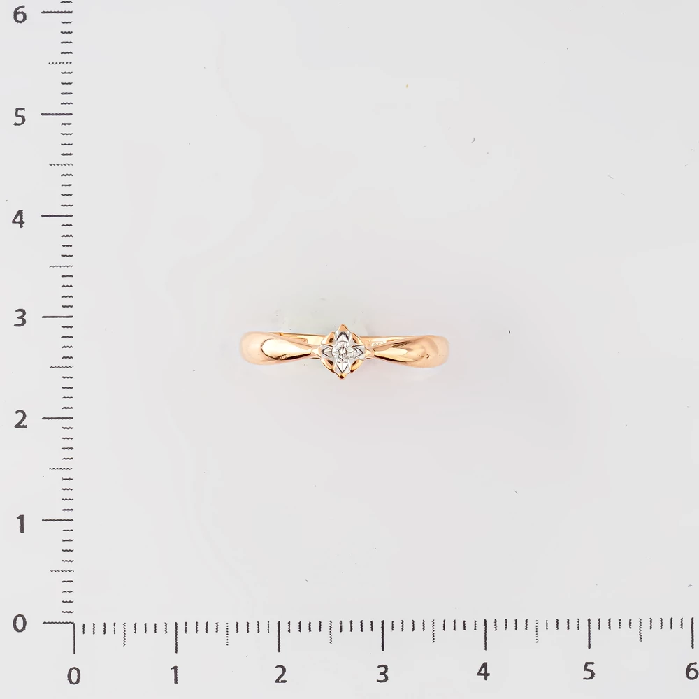 Кольцо с бриллиантом из красного золота 585 пробы