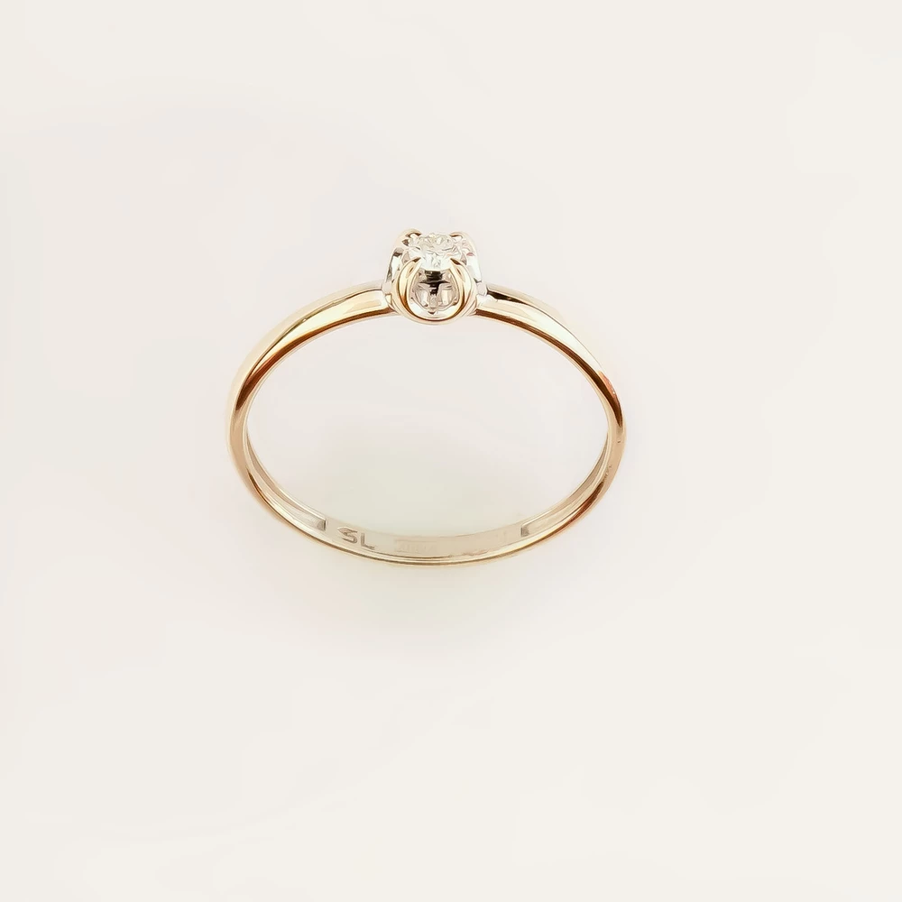 Кольцо с бриллиантом из белого золота 585 пробы