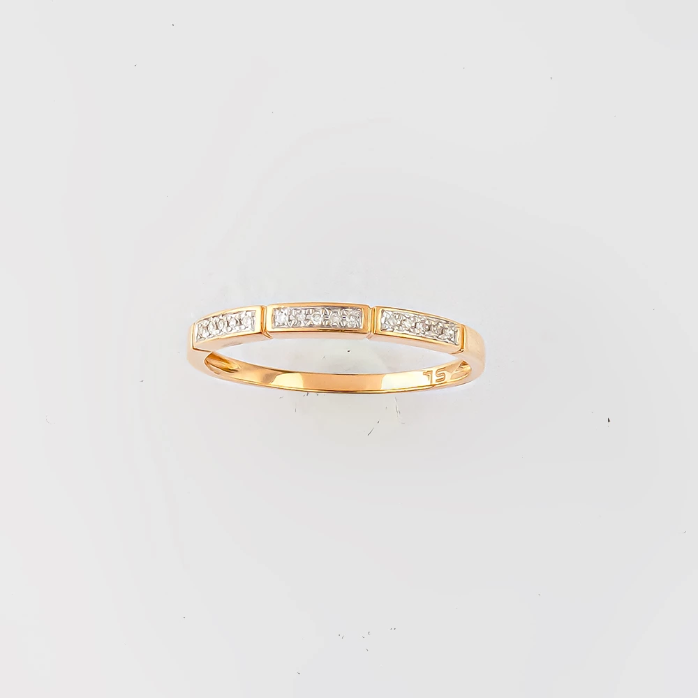 Кольцо с бриллиантом из красного золота 585 пробы