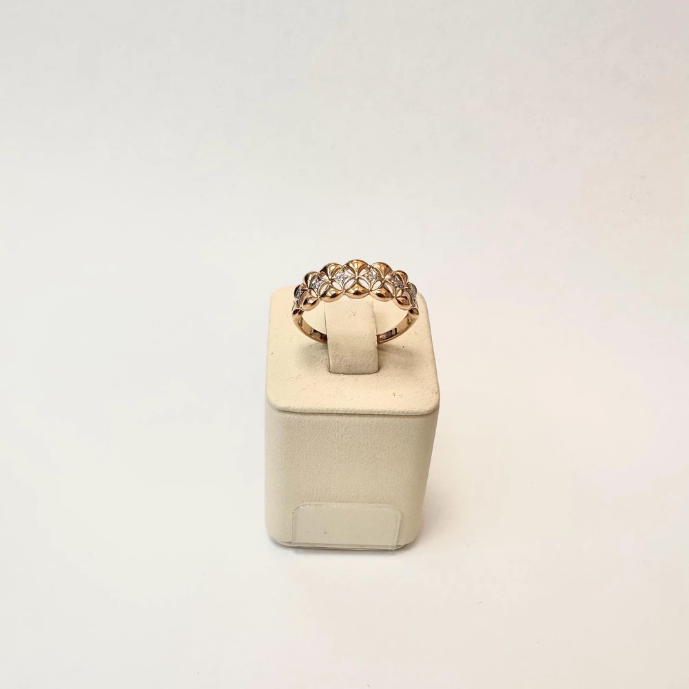 Кольцо с бриллиантом из красного золота 585 пробы