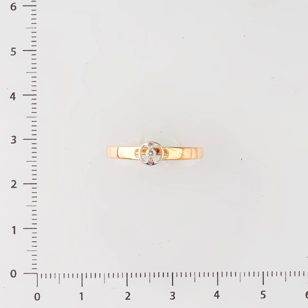 Кольцо с бриллиантом из красного золота 585 пробы