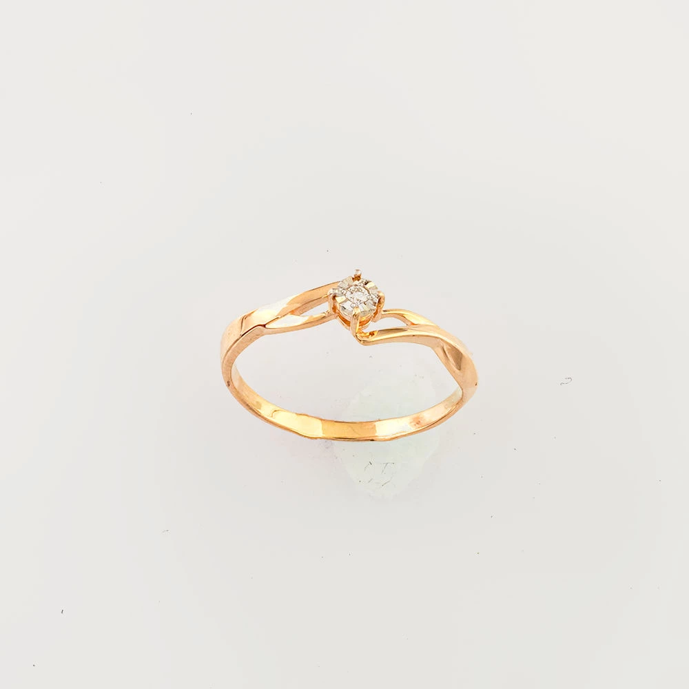 Кольцо с бриллиантом из красного золота 585 пробы