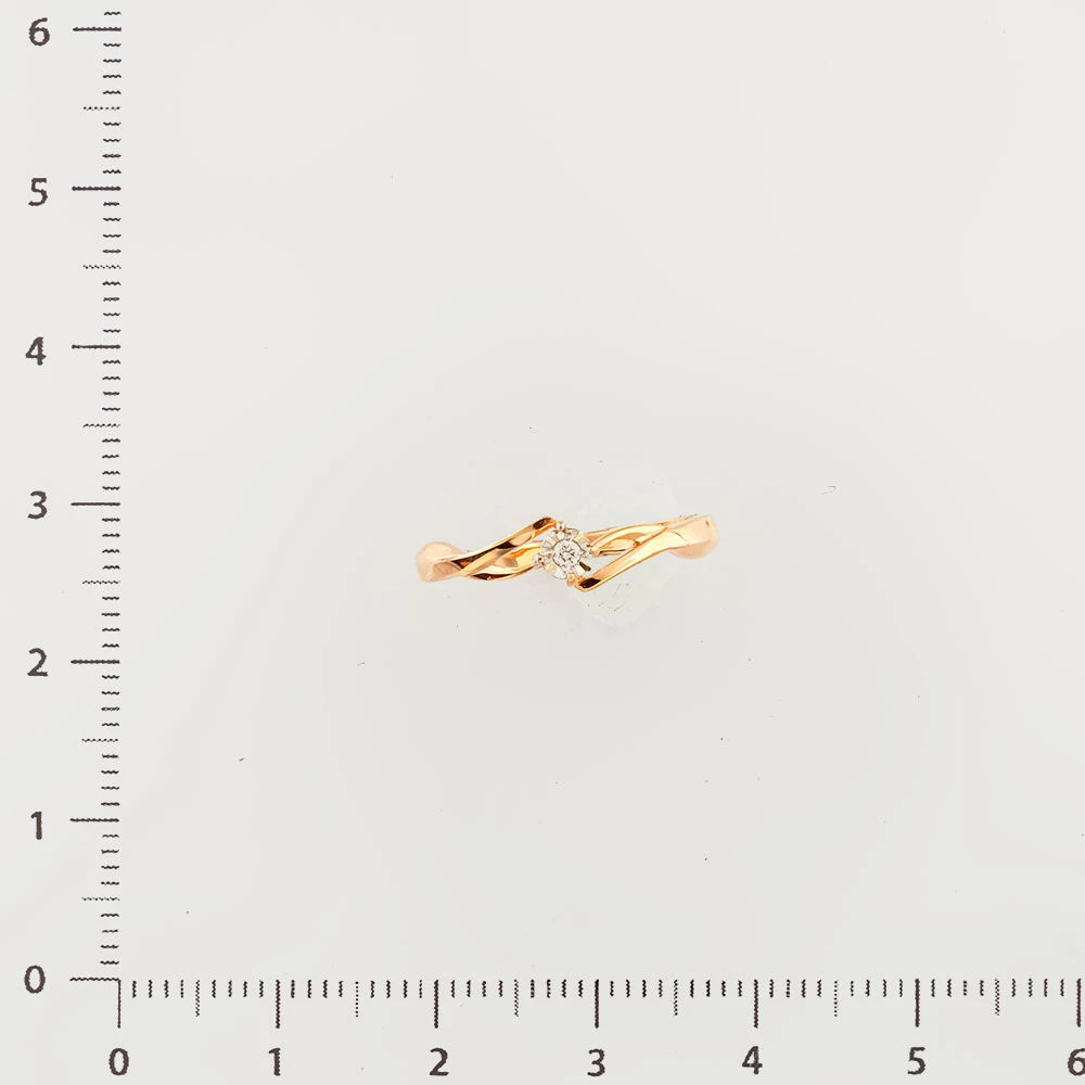 Кольцо с бриллиантом из красного золота 585 пробы