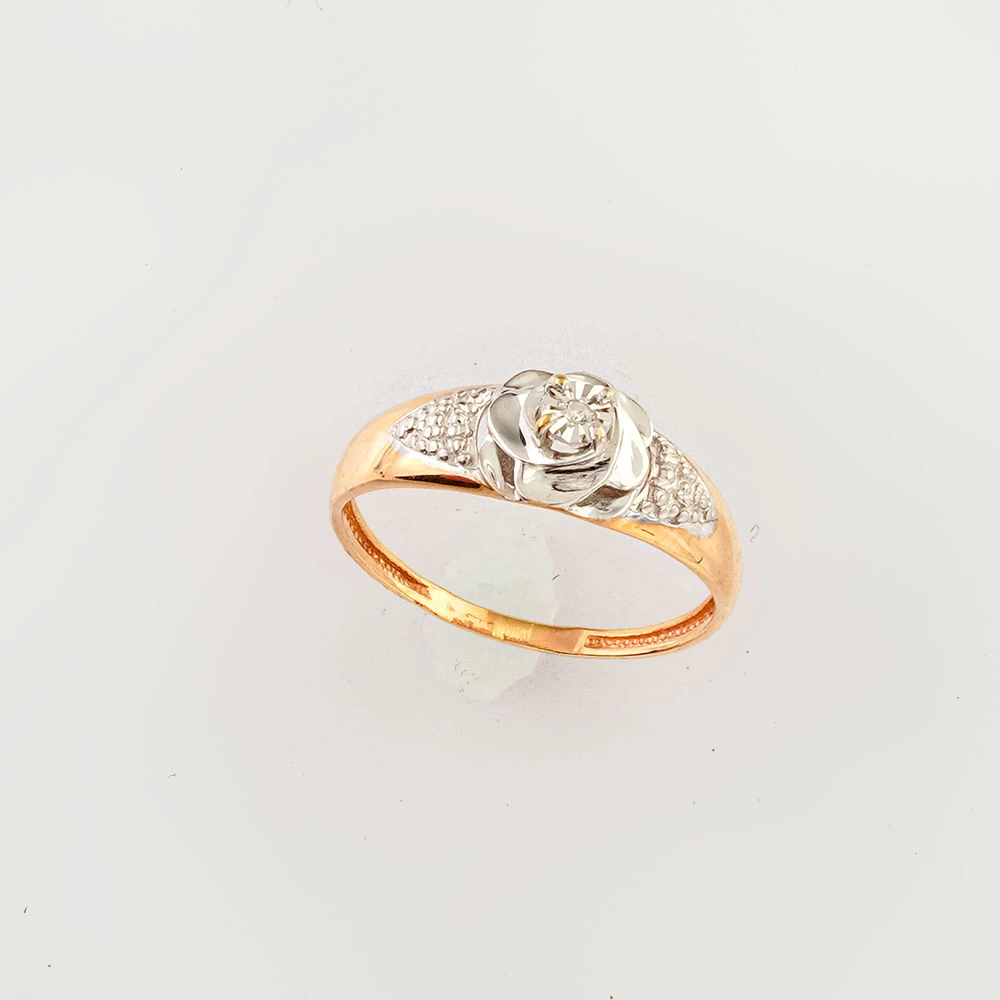 Кольцо с бриллиантом из красного золота 375 пробы