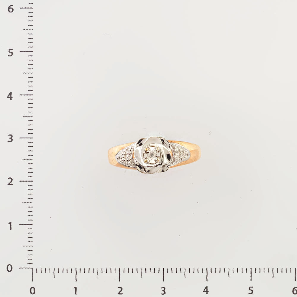 Кольцо с бриллиантом из красного золота 375 пробы