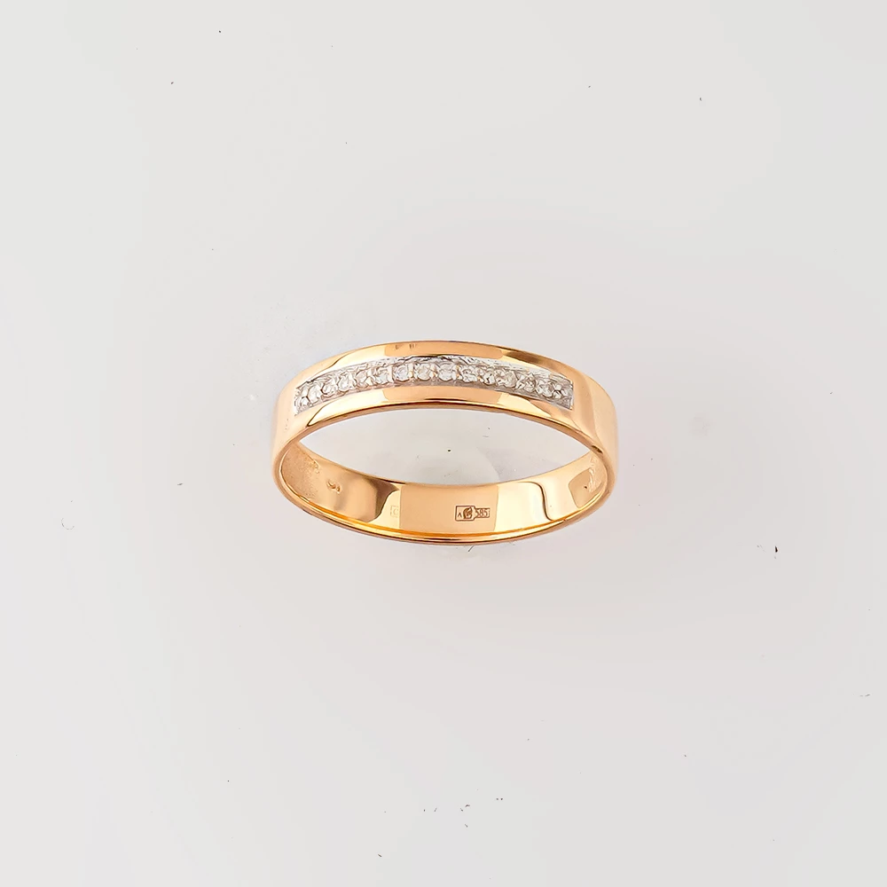 Кольцо с бриллиантом из красного золота 585 пробы