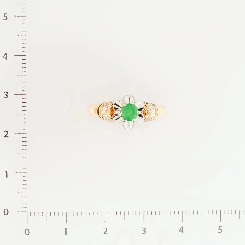 Кольцо с изумрудом из красного золота 585 пробы