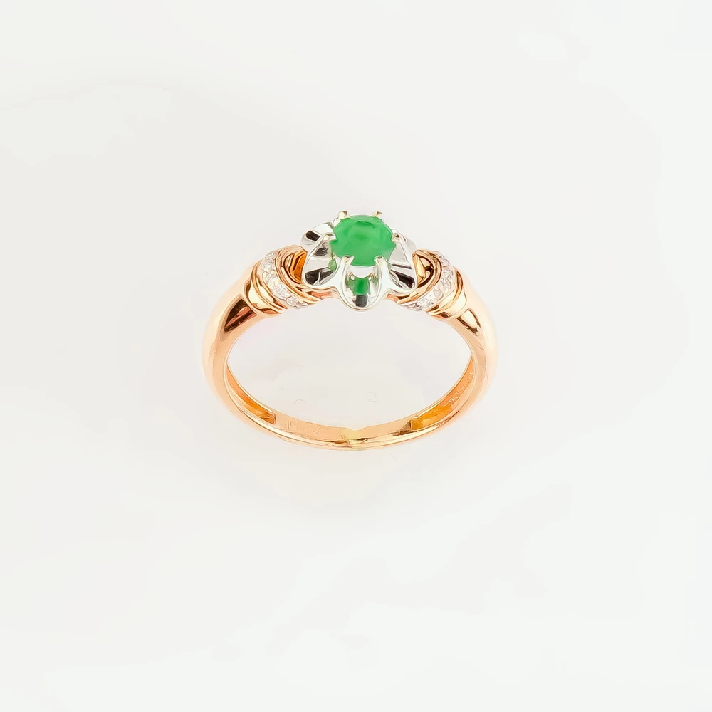 Кольцо с изумрудом из красного золота 585 пробы