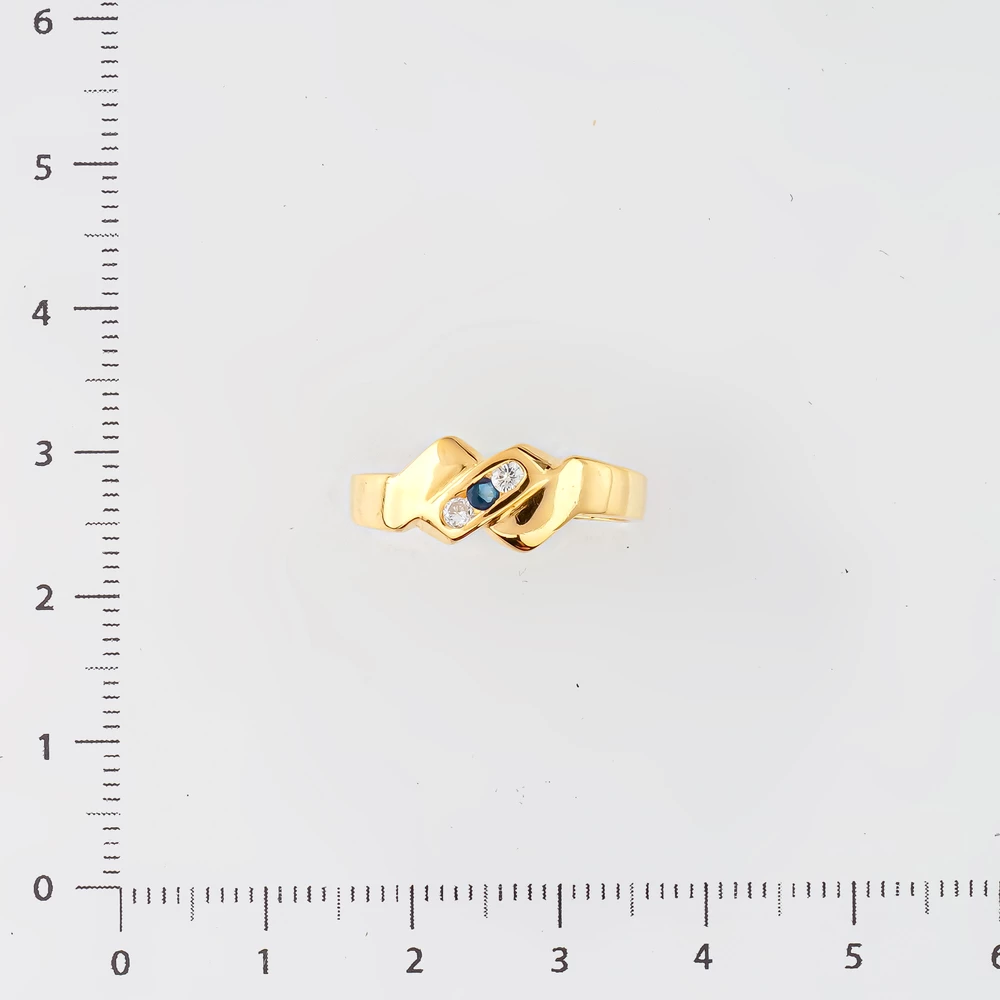Кольцо с сапфиром из желтого золота 750 пробы