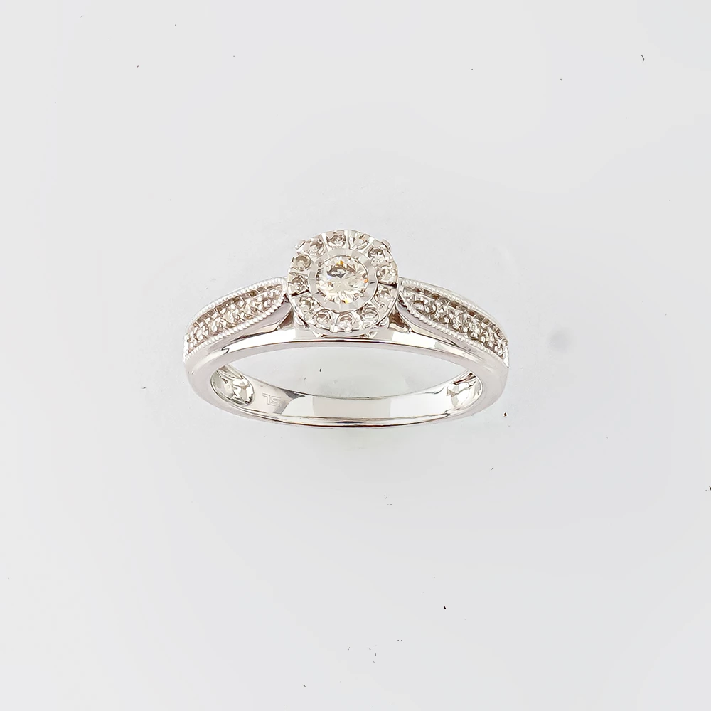 Кольцо с бриллиантом из белого золота 585 пробы