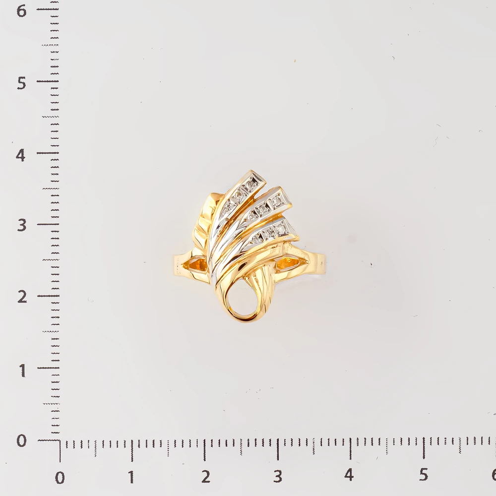 Кольцо с бриллиантом из красного золота 585 пробы