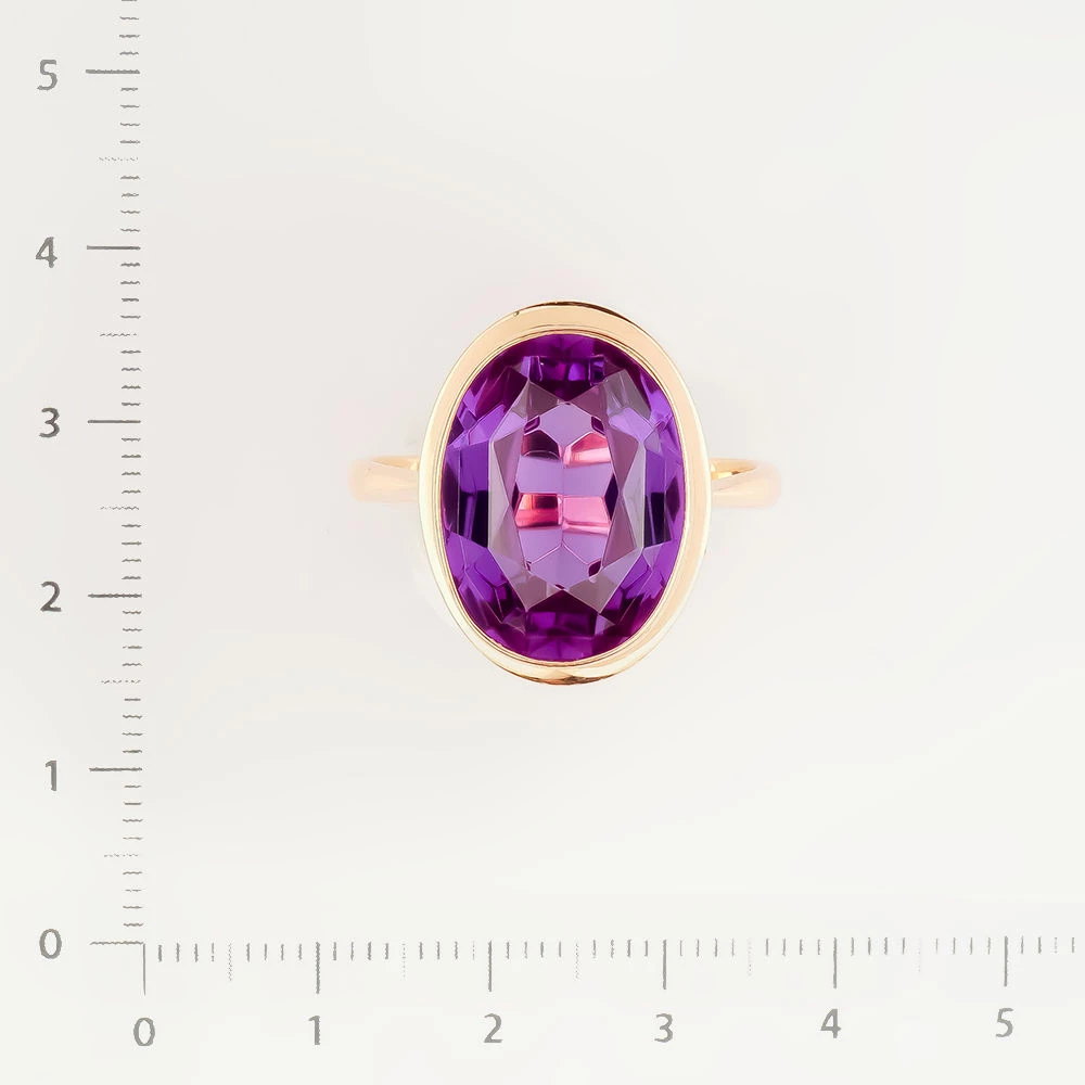 Кольцо с фианитом из красного золота 583 пробы