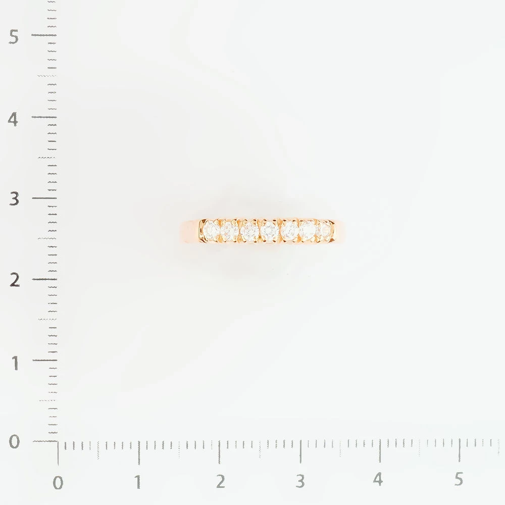 Кольцо с фианитом из красного золота 585 пробы