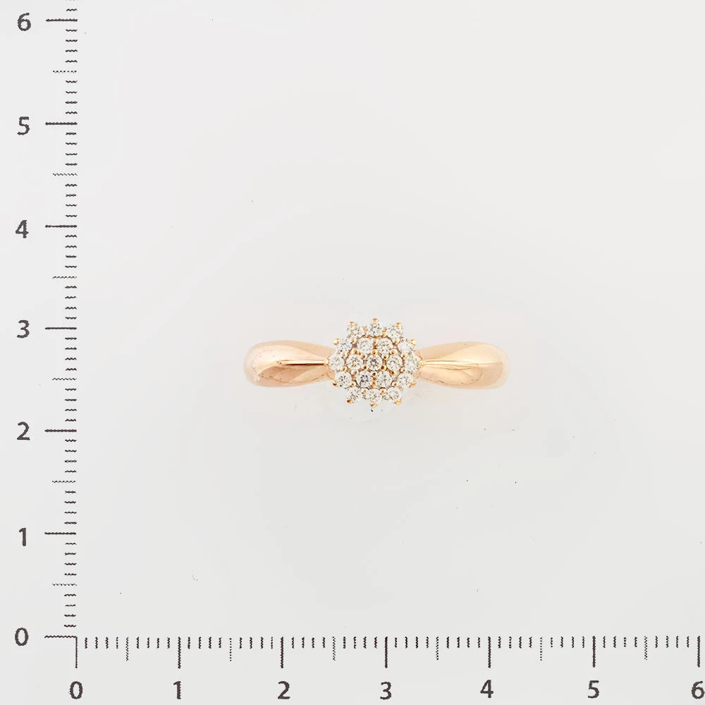 Кольцо с бриллиантом из красного золота 585 пробы