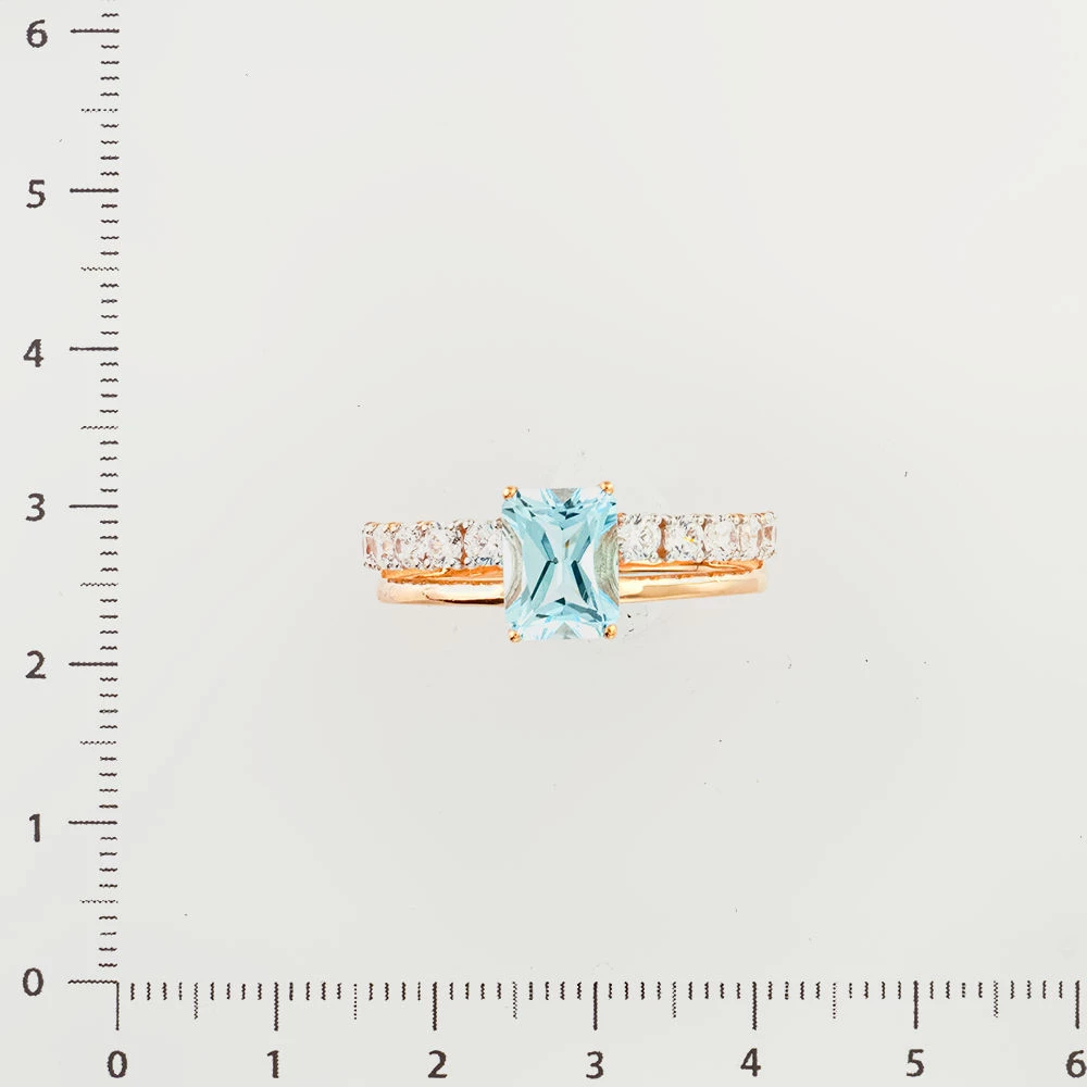 Кольцо с топазом из красного золота 585 пробы