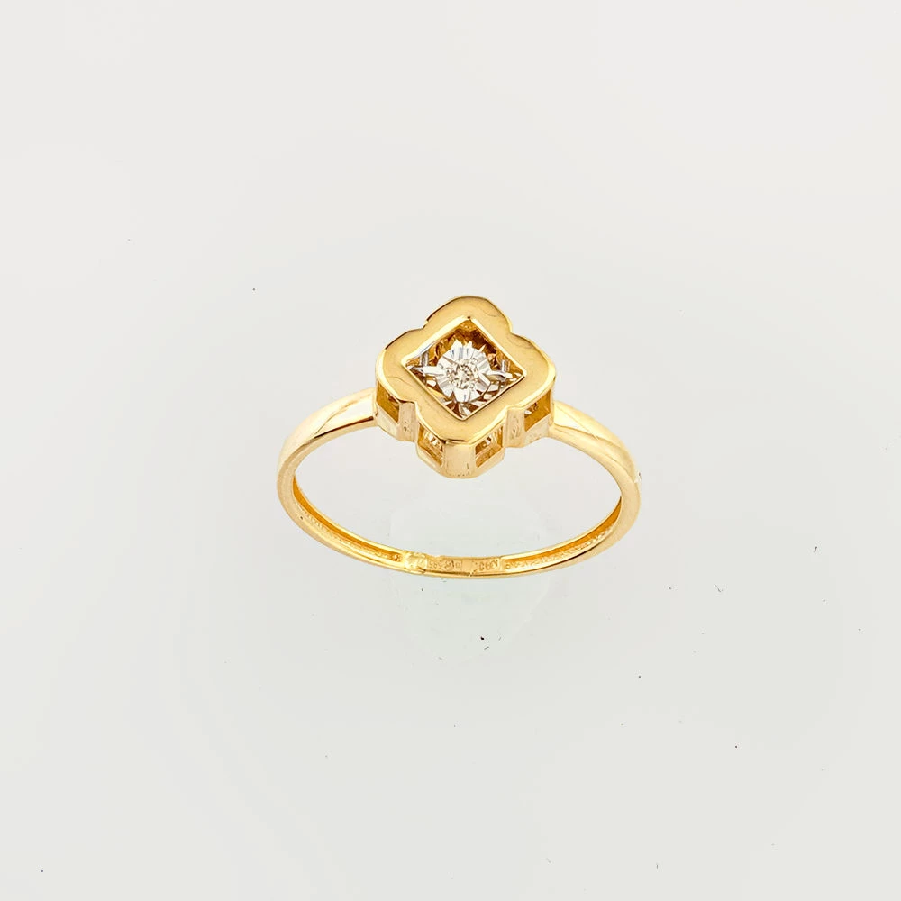 Кольцо с бриллиантом из желтого золота 585 пробы