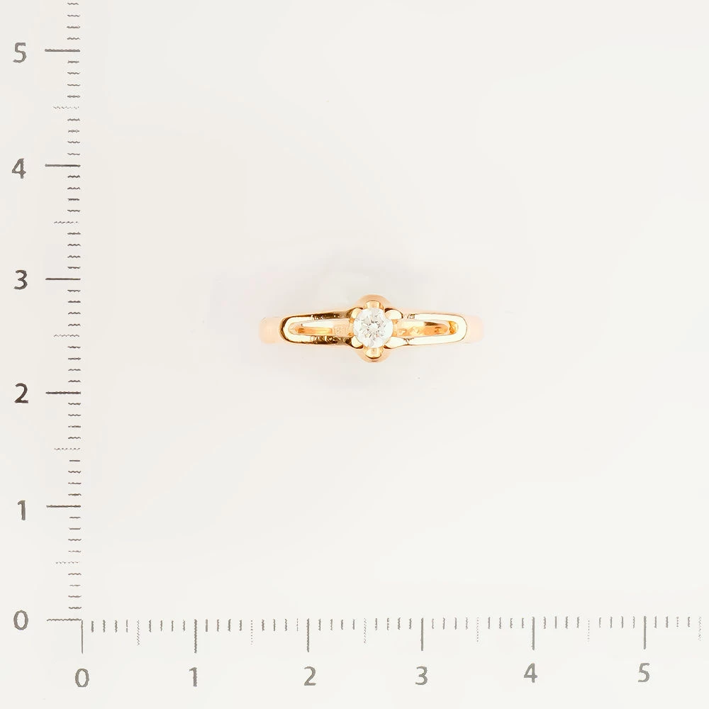 Кольцо с бриллиантом из красного золота 585 пробы