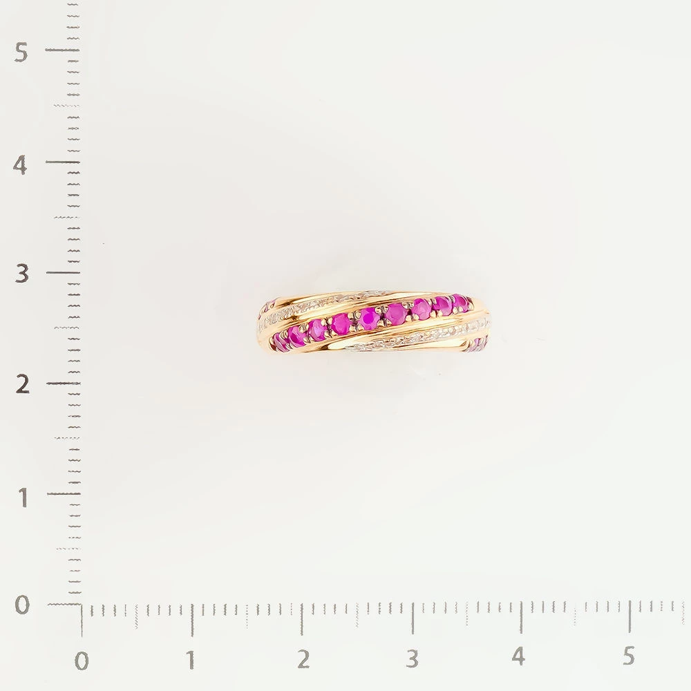 Кольцо с рубином из красного золота 585 пробы