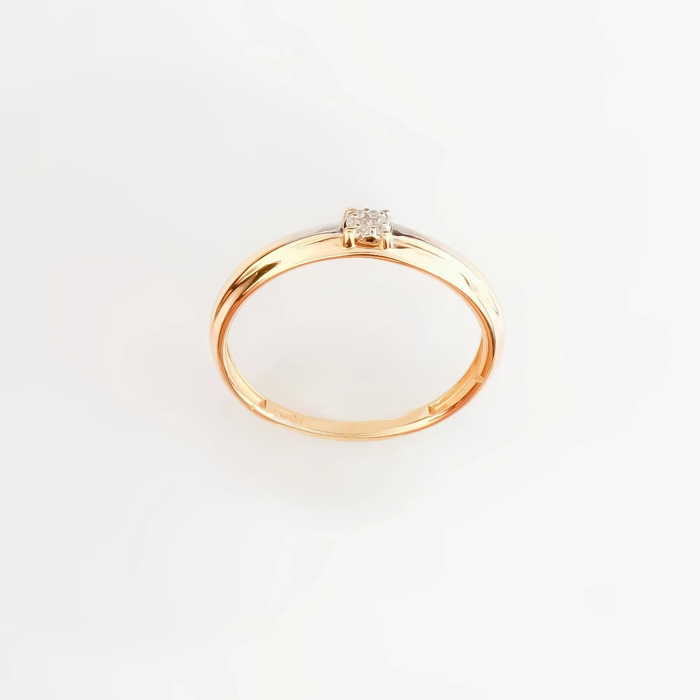 Кольцо с бриллиантом из красного золота 585 пробы