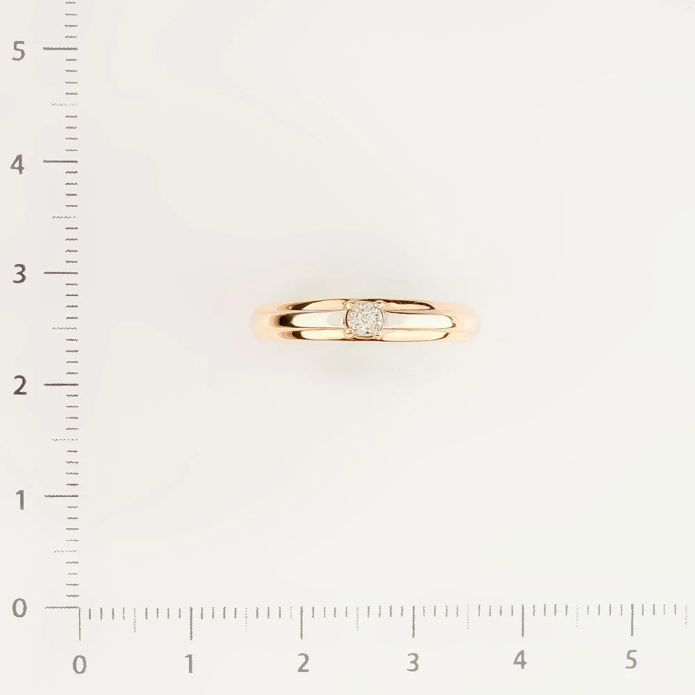 Кольцо с бриллиантом из красного золота 585 пробы