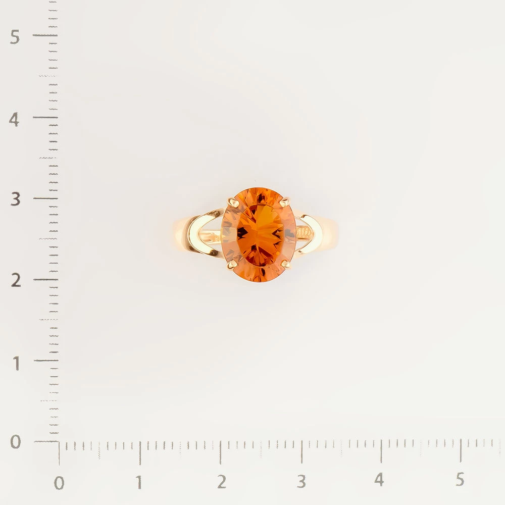 Кольцо с султанитом синтетическим из красного золота 585 пробы