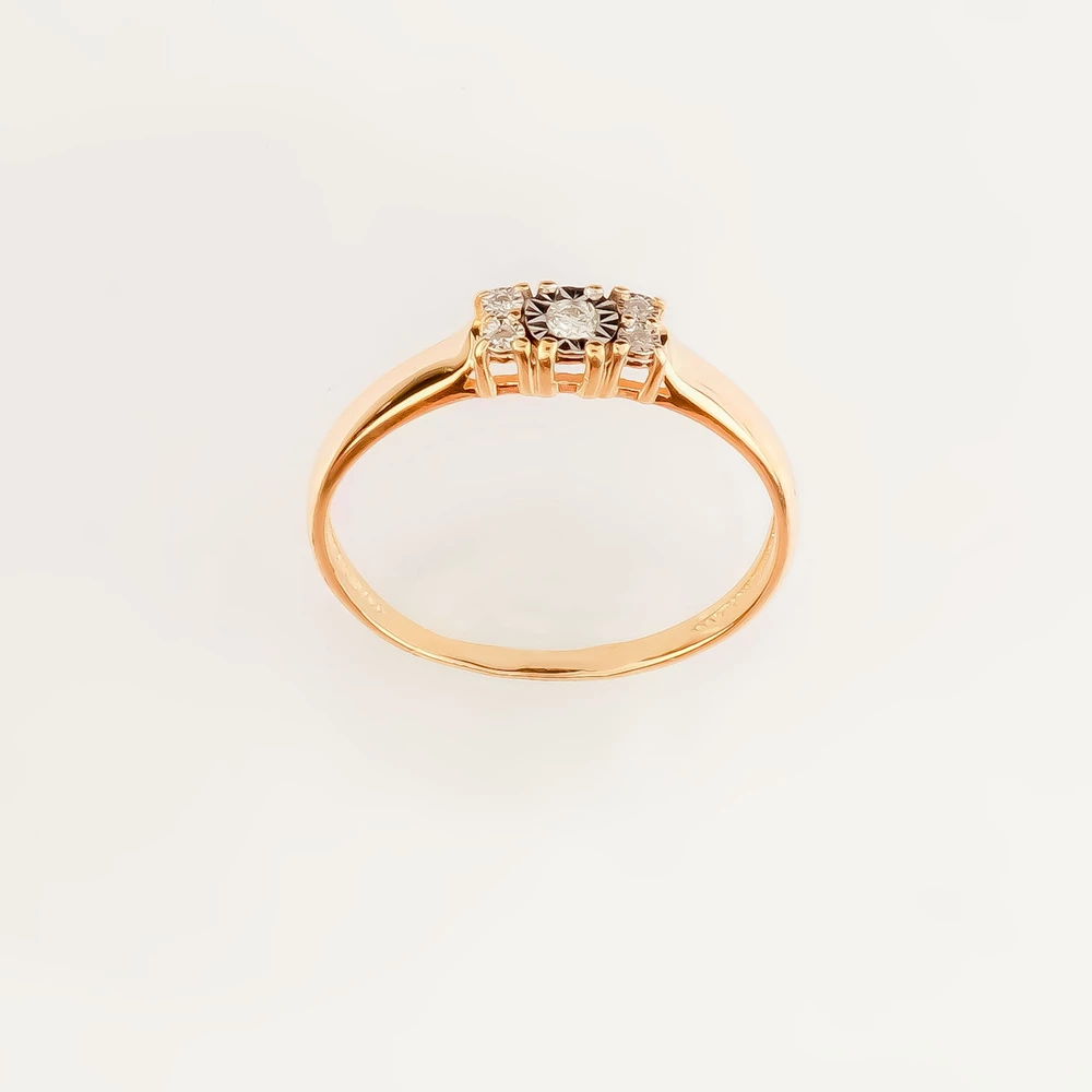 Кольцо с бриллиантом из красного золота 585 пробы