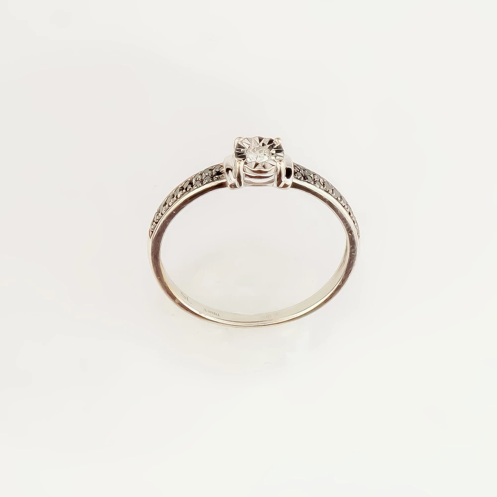 Кольцо с бриллиантом из белого золота 585 пробы