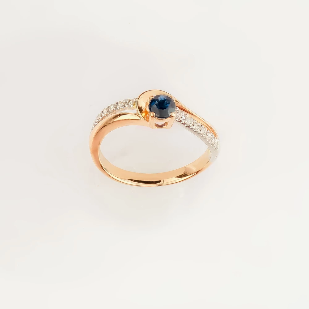 Кольцо с сапфиром из красного золота 585 пробы