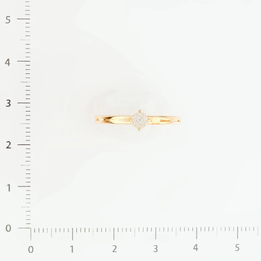 Кольцо с бриллиантом из красного золота 585 пробы