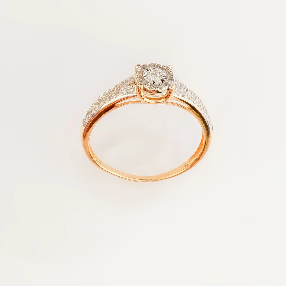 Кольцо с бриллиантом из красного золота 585 пробы