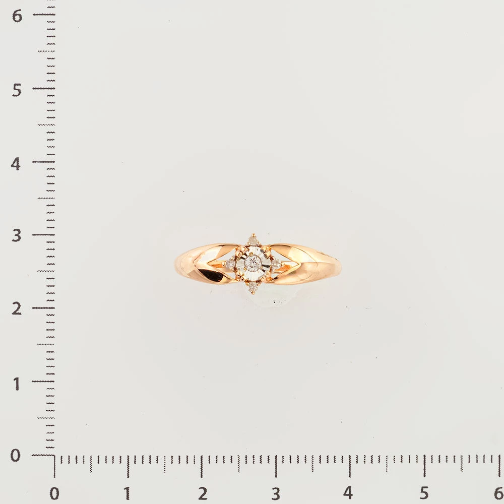 Кольцо с бриллиантом из красного золота 585 пробы