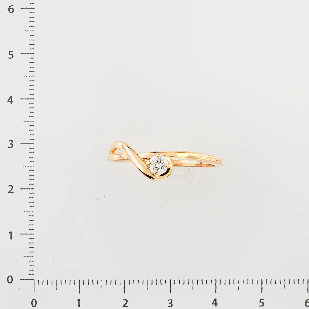 Кольцо с бриллиантом из красного золота 585 пробы