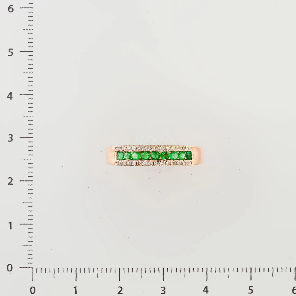 Кольцо с изумрудом из красного золота 585 пробы