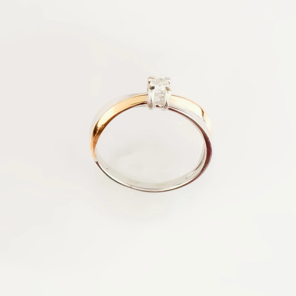 Кольцо с бриллиантом из белого золота 585 пробы