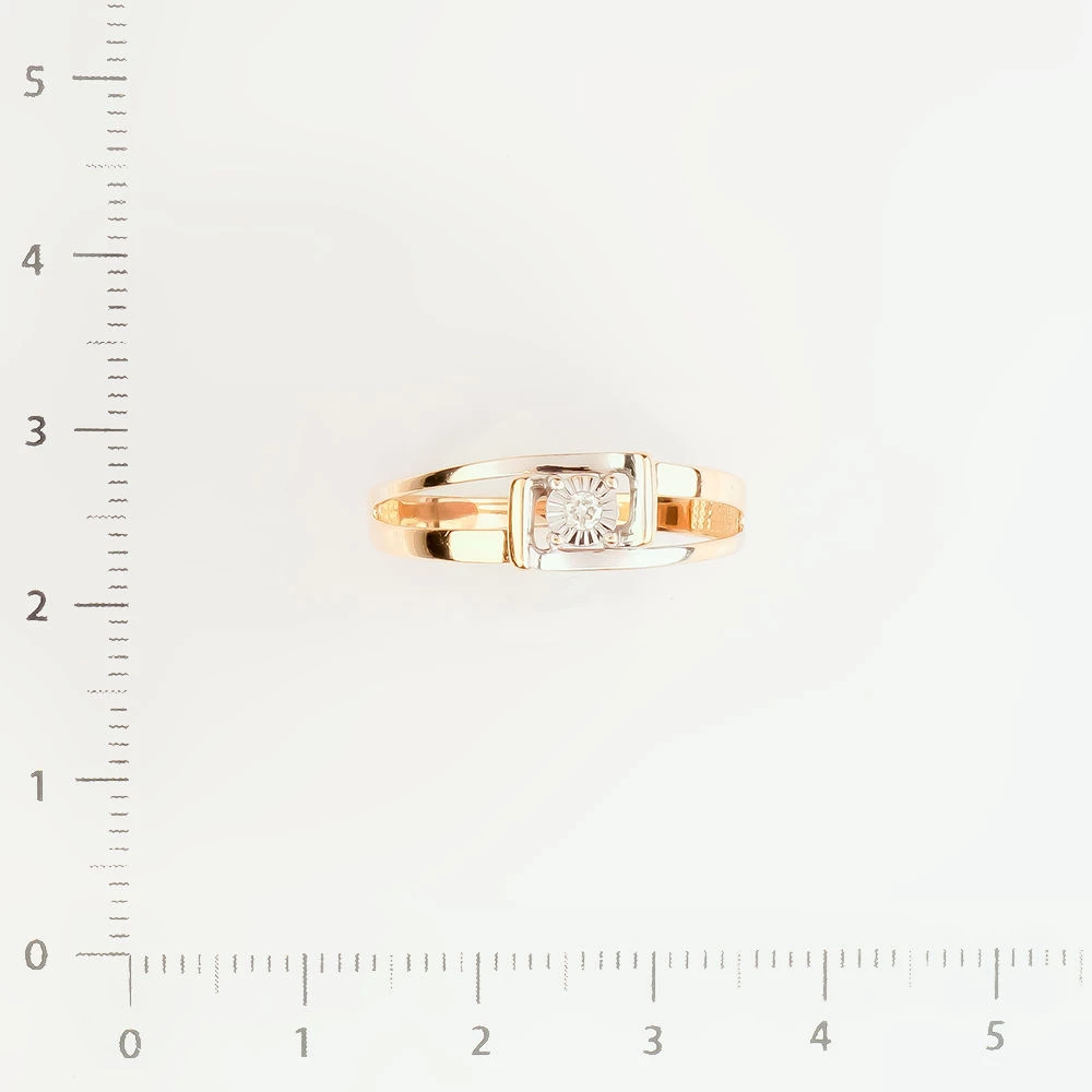 Кольцо с бриллиантом из красного золота 585 пробы