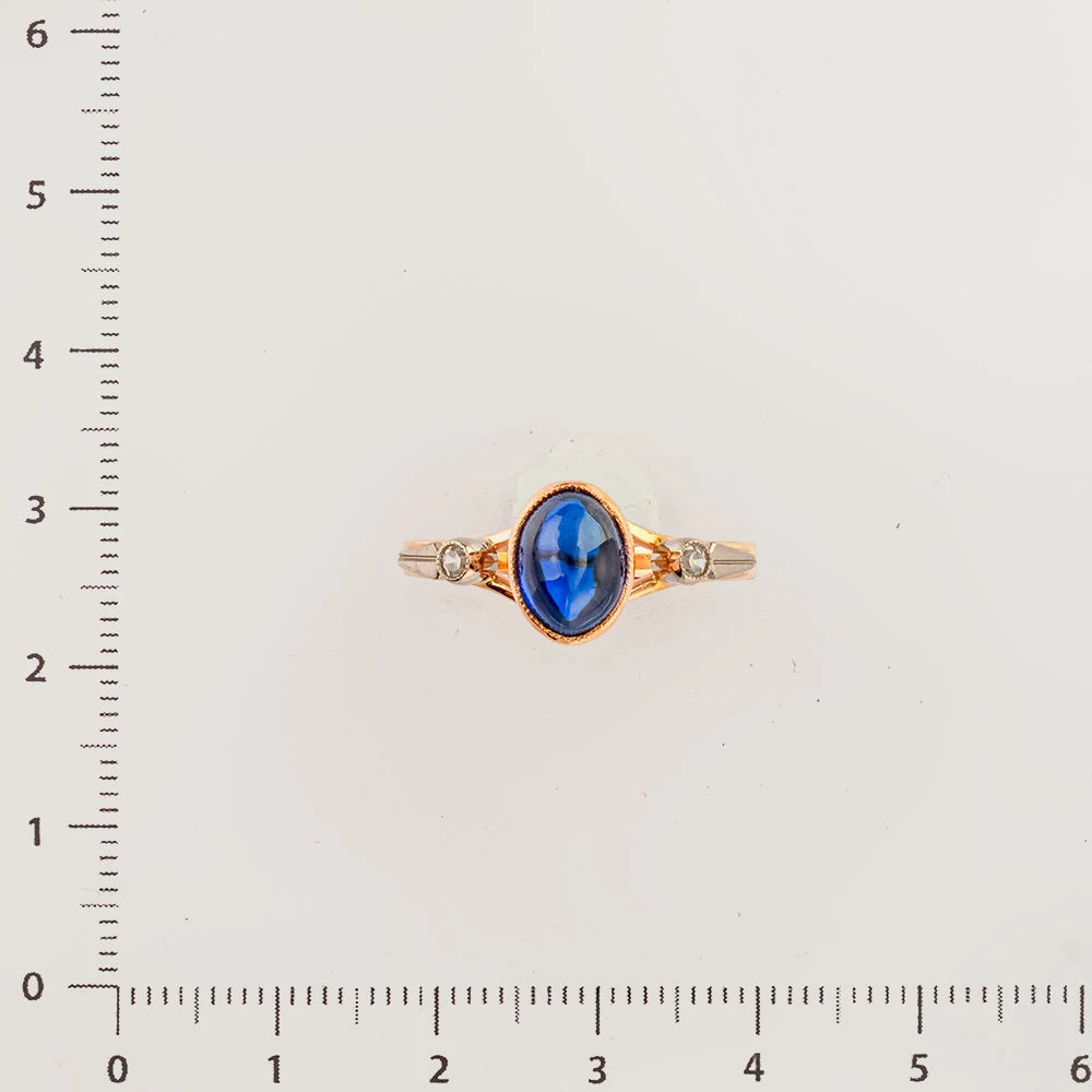 Кольцо с фианитом из красного золота 585 пробы