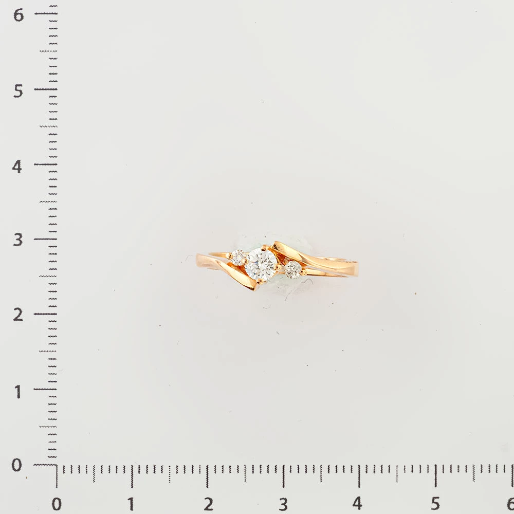 Кольцо с бриллиантом из красного золота 585 пробы