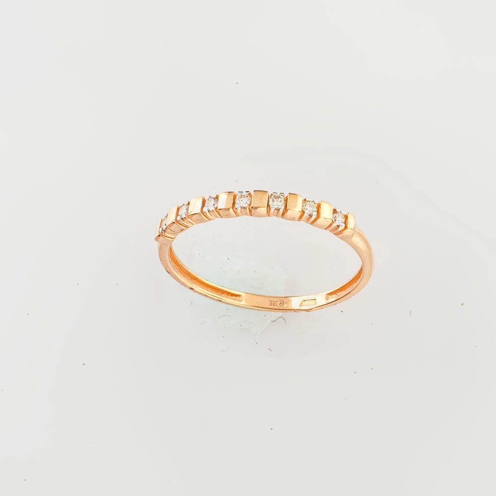 Кольцо с бриллиантом из красного золота 585 пробы