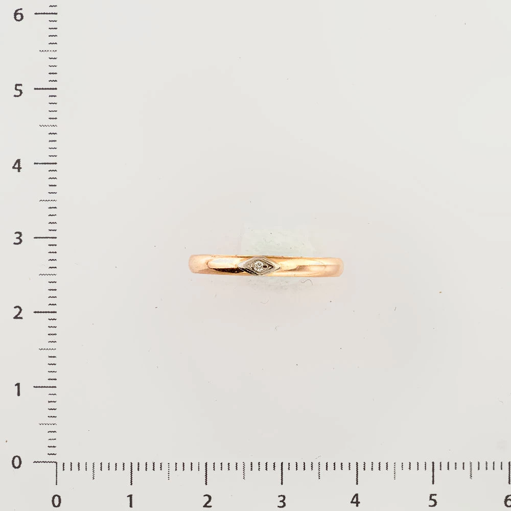 Кольцо с бриллиантом из красного золота 585 пробы