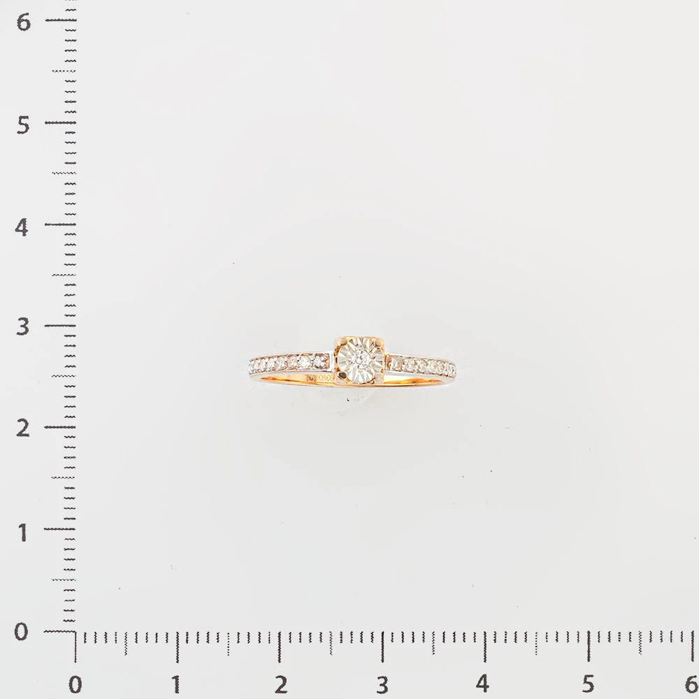 Кольцо с бриллиантом из красного золота 585 пробы