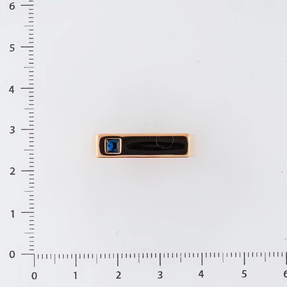 Кольцо с ониксом из красного золота 585 пробы