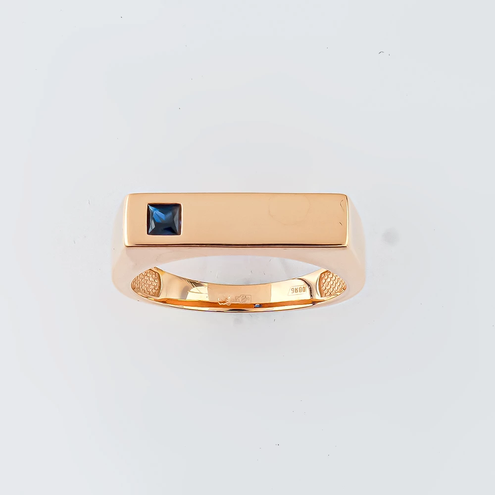 Кольцо с ониксом из красного золота 585 пробы