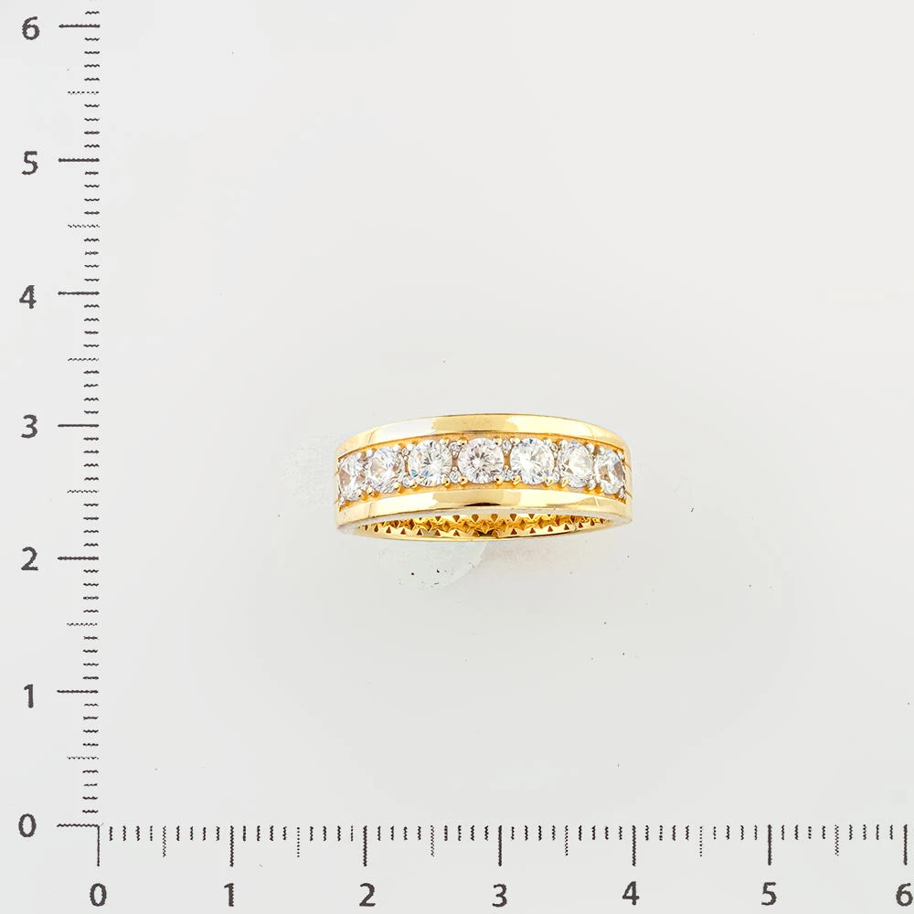 Кольцо с фианитом из желтого золота 585 пробы