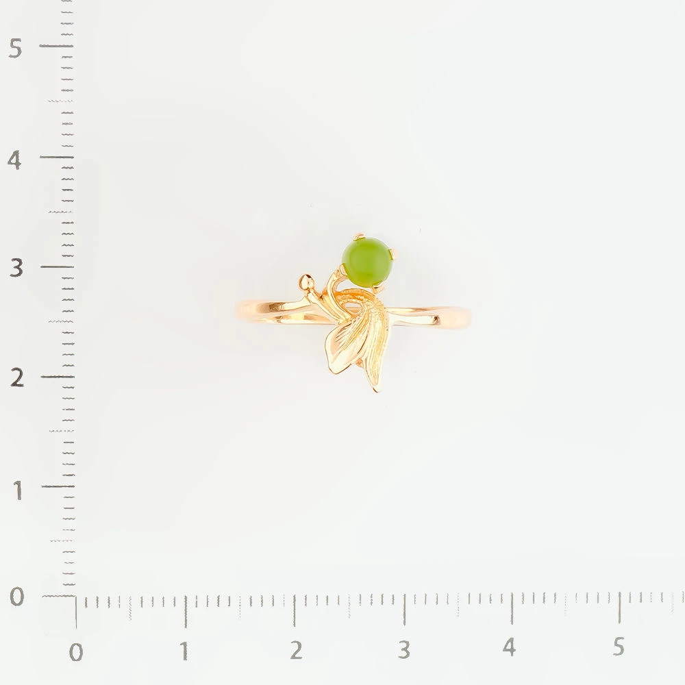 Кольцо с нефритом из красного золота 583 пробы