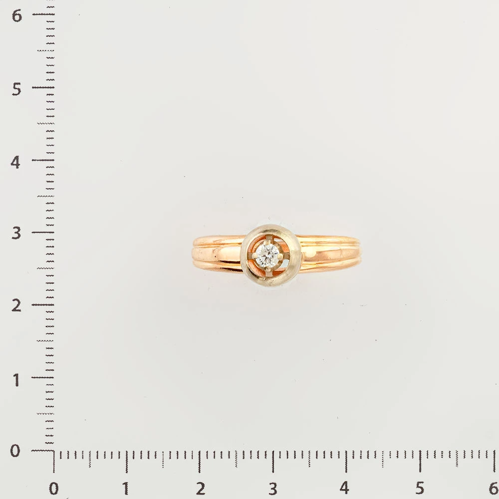 Кольцо с бриллиантом из красного золота 585 пробы