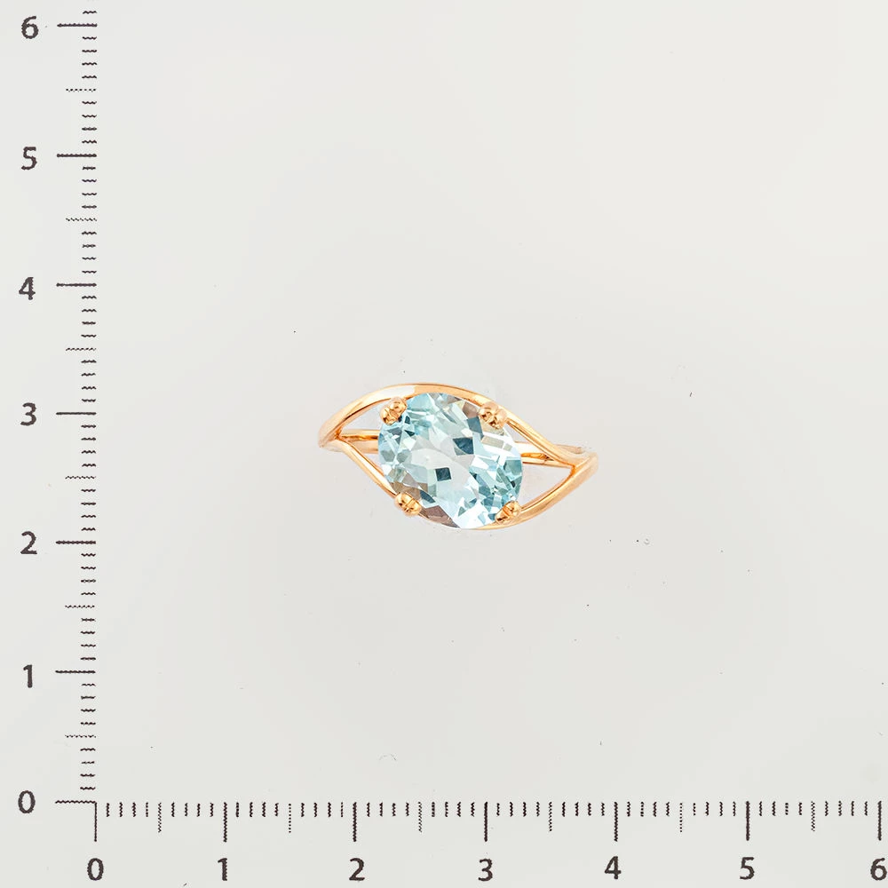 Кольцо с топазом из красного золота 585 пробы