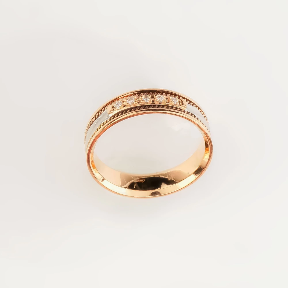 Кольцо с бриллиантом из красного золота 585 пробы